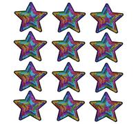 SHINEOFI 12pcs Sequin Star Embroidered Patches for Down Jackets Shoes Hats Five Pointed Star Sew Appliques for DIY Clothing Decoration Easy to Apply Fashion Accessories