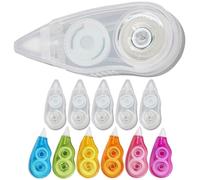 SHINEOFI 12pcs Student Correction Tape Set, 12m Portable Eraser Correction Tape with Rainbow Plain Designs, Convenient Writing Corrector for School Supplies and Daily Use