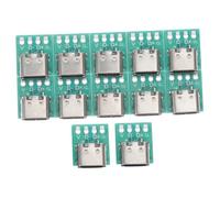 SHINEOFI 12pcs USB C Connector Board DIY USB C Female Connector Pcb Converter Board for Data Cable Line Use Plug