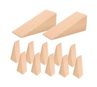 SHINEOFI 12pcs Wooden Door Stop Wedges Non-Slip Hardwood Triangle Blocks with Textured Surface for Door Stability Chair Caning DIY Construction Home and Office Use
