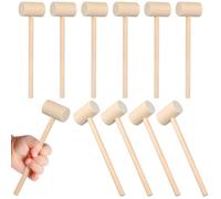 SHINEOFI 12pcs Wooden Mallet Hammer Set, Mini Wood Hammer Pounding Tool for Indoor And Outdoor Use