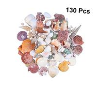 SHINEOFI 130Pcs Mini Sea Shells Nonporous Natural Seashells for DIY Crafts Home Decor Beach Theme Parties Weddings Fish Tank Fillers Wind Ornaments and Scallop