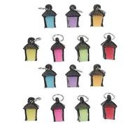 SHINEOFI 14pcs Mini Luminous Resin Lanterns for Dollhouse and Garden Decor, Resin Hanging Lanterns with Effortless Styling and Decor Versatility, for Outdoor and Playtime Scenes