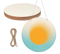 SHINEOFI 15 Sets Rustic Wood Circles Unfinished Round Wooden Discs for DIY Crafts Smooth Sanded Solid Wood Slices with Natural Grain for Artistic Home Wedding and Office Decor