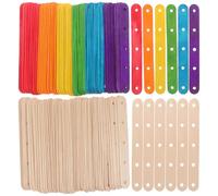 SHINEOFI 150pcs Popsicle Sticks: DIY Wooden Craft Sticks with Holes - Unfinished Wood Pieces for DIY Art Classroom Supplies and Home Decoration Projects