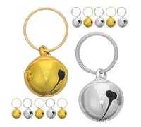 SHINEOFI 16pcs Extra Loud Pet Collar Bells for Dog and Cat Collars with Key Ring Audible Tracking Accessory in Golden and Silver for Puppy Training