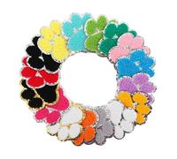 SHINEOFI 16pcs Silver Trimmed Dog Paw Iron Patches Embroidered Applique for DIY Crafting Jackets Bags Jeans Pet Paw Print Badge for Clothes Backpacks and Sewing Accessories