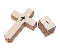 SHINEOFI 16pcs Wooden Cross Decor for Christian Wedding, Rustic Party Themes and Church Table Decoration, Beige Solid Wood with Elegant Hollow Design, Versatile and Easy to Carry Religious