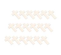 SHINEOFI 18pcs Blank Cross Shaped Wooden Cutouts for DIY Craft Projects Unfinished Wood Cross Slices Pieces for Church Events Wedding Decor Christmas Home Decorations
