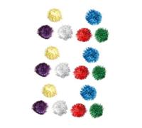 SHINEOFI 18pcs Cat Teaser Pom Pom Balls Glitter Tinsel Playthings Interactive Cat Supplies for Indoor Stress Relief and Fun Pet Entertainment Random Color