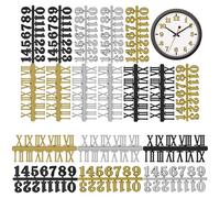 SHINEOFI 18pcs Clock Numerals Kit, DIY Digital Clock Numbers, Arabic & Roman Numerals for Repair Parts Replacement WallClock Making Accessories Home Office Decor, Plastic, Multi-Colour