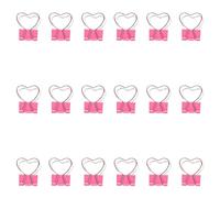 SHINEOFI 18pcs Office Desk Supplies Binder Clips Mini Paper Clamps Metal Heart Shape Decorative Cute Strong Clamping Force Sturdy Clips for Notes for School and Classroom Use