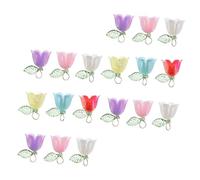 SHINEOFI 18PCS Spring Floral Bell Charms Colorful Flower Pendants for DIY Earrings Bracelets Keychains Use Lily Flower Jewelry Accessories for Handmade Crafting