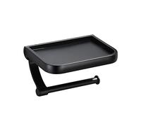 SHINEOFI 1PC Thickened Black Toilet Paper Stand with Mobile Phone Rack Durable and Space Saving Design for Bathroom Toilet Kitchen Use Reliable Household Roll Paper Holder