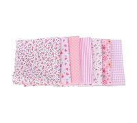 SHINEOFI 2 Packs Cotton Fabric Squares DIY Patchwork Fat Quarters Fabric Bundles Patchwork Cotton Fabric Pink Fabric Floral Material Quilting Manual Small Cloth Head