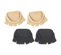 SHINEOFI 2 Pairs Breathable Comfortable Cotton Toe Half Socks for Women with Gel Cushion Pads, Five Finger Socks Designed for Wearing Inside Your Shoes and High-Heel Shoes