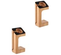 SHINEOFI 2 pcs Bamboo Smart Watch Charging Stand Durable Natural Wood Grain Holder Compatible with Apple Watch Lightweight Artistic Display Bracket with Soft Pad for Home and Office Use