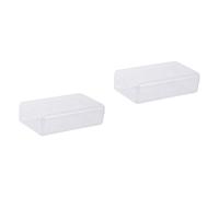 SHINEOFI 2 Pcs Durable Plastic Pencil Case Multi-Functional Stationery Box Quick-Stack Design for Students Teachers Office Assorted Colors