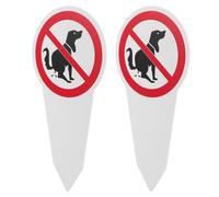 SHINEOFI 2 Pcs No Pooping Allowed Yard Stake Signs Aluminum Dog Warning Signs for Garden Lawn Outdoor Use Animal Courtyard Stakes for Public Parks