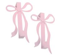 SHINEOFI 2 Pcs Silver Bow Metal Wall Hooks 7-inch Over Door Bow Hanger Set for Living Room Bathroom Bedroom Suitable for 1.77 Inch Doors