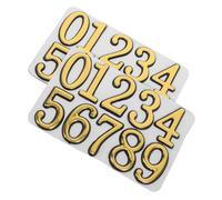 SHINEOFI 2 Sets Adhesive House Number: Gold Mailbox Numbers - 0-9 Outside Door Address Stickers - Self-Adhesive Stick On for House Apartment Trash Can