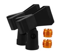 SHINEOFI 2 Sets Adjustable Microphone Clip Holder for Mic Stand with Spring Clamp Wireless Wired Mic Clips with Male to Female Adapter Stable Grip for Live Streaming and Recording