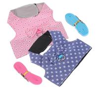 SHINEOFI 2 Sets Rabbit Harness Vest with Extra-long Leash Comfortable Adjustable Pet Accessory for Outdoor Control and Safe Rabbit Pulling Rope Costume Decoration for Small Pets