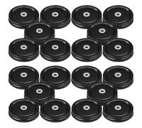 SHINEOFI 20 Pcs Black Tinplate Canning Jar Lids with Straw Holes Leak-proof Multi-functional Regular Mouth Jar Seal Lids Easy to Use for Home Kitchen Canning