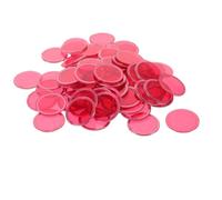 SHINEOFI 200pcs Bingo Chips with Metal for Bingo Games and Math Counting, Red Plastic Discs with Easy Sorting Feature, for Classroom and Outdoor Gatherings