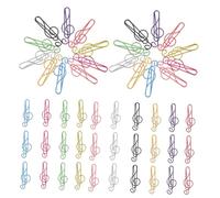SHINEOFI 200pcs Colored Musical Note Paper Clips Treble Clef Metal Bookmark Clips for Office School Desk Compact and Artistic Memo Note for Music Lovers Students Teachers Gift