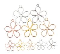 SHINEOFI 200pcs Open Pendant Alloy Petal Pendant Cherry Blossom Charms Floral Jewelry Material Bulk Necklaces Hair Charms Blossoms Petal Floral