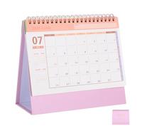 SHINEOFI 2026 Calendar: Small Desk Calendar 2025-2026, Jul. 2025 to Dec. 2026, 18 Months Standing Flip Planner for Home Office Easy Planning And Organization, Thick Paper, Twin-wire Binding, Pink