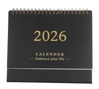 SHINEOFI 2026 Calendar: Small Desk Calendar 2025-2026, Jul. 2025 to Dec. 2026, 18 Months Standing Flip Planner for Home Office Easy Planning And Organization, Thick Paper, Twin-wire Binding, Black