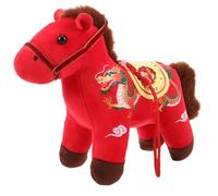 SHINEOFI 2026 Chinese Zodiac Horse Plush Pendant Hanging Ornament for Bag Backpack Red Dragon Design 20Cm Soft Stuffed Animal Mascot for Lunar New Year Party Decor