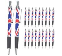 SHINEOFI 20pcs British Flag Print Ballpoint Pen Elegant Uk Themed Writing Instrument with Black Ink for Daily Use Comfortable Grip for Home School and Office Tasks