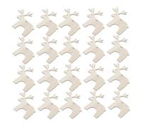 SHINEOFI 20pcs Christmas Wooden Reindeer Ornaments Smooth Finish DIY Craft Cutouts for Xmas Tree Door Window Decorations Festive Elk Hanging Charms