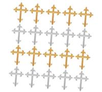 SHINEOFI 20PCS Cross Embroidered Sequin Patches Wash-Resistant DIY Fabric Badges for Clothing Jackets Backpacks Jeans Quick Easy No-sew Applique Repair Decorations