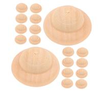 SHINEOFI 20pcs DIY Wooden Doll Hats for Kids Unpainted Peg Dolls Cap Set Miniature Blank Wooden Crafts for Creative Painting