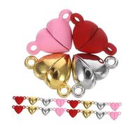 SHINEOFI 20pcs Heart Shape Clasps Metal Necklace Closure for Jewelry Making Versatile Bracelet Extender with Secure Lock for Valentine's Day Love Pendants