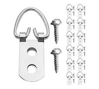 SHINEOFI 20pcs Heavy Duty D-Ring Picture Hangers Metal Frame Hooks with Screws Strong Load Capacity Versatile Design for Hanging Clocks Paintings in Galleries and Offices