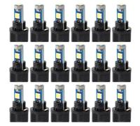 SHINEOFI 20pcs High Brightness LED Light Car with T5 Base and 3 LED Chips Easy Installation Dashboard Light Bulb for Instrument Panel Small Bulbs for Car Interior Lighting
