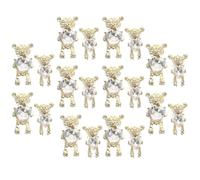 SHINEOFI 20pcs Metallic Bear Charms for Nail Art 3d Zinc Alloy and Rhinestone Nail Decorations Easy to Use for Professional Manicure Use
