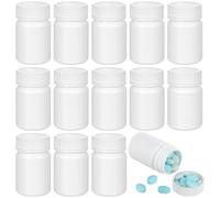SHINEOFI 20pcs Ml White Pe Plastic Pill Bottle with Spiral Structure, Waterproof Portable Pill Case for Daily Medication Storage, Enough Space for Tablets and Capsules, for Travel and Home