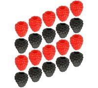 SHINEOFI 20pcs Realistic Artificial Raspberry Fruit Model Set, 10 Red 10 Black Raspberries, Decorative Imitation Fruit Props for Home Décor, Baking Display, Photo Shoot and Play Kitchen