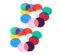 SHINEOFI 20pcs Self-adhesive Light Diffuser Sheets 50mm Diameter Warm Light Filter Film Set 10 Colors for Home Theater Party Photography Lighting Adjustment