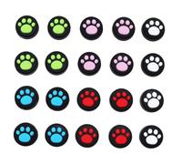 SHINEOFI 20pcs Silicone Thumb Stick Caps with Cat Paw Design Skid Wear Resistant Joystick Cover for Pro and Controllers Smooth Comfortable Grip in White Pink Red Green Blue