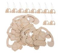 SHINEOFI 20pcs Unfinished Wood Excavator Cutouts for Crafts with Ropes Smooth Blank Wooden Slices for DIY Painting Decor Party Backdrops Lightweight and Travel-Friendly Craft Supplies