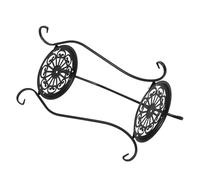 SHINEOFI 23.6 Inch Iron Birdbath Stand with 2 Tier round Metal Base, Weather Resistant Bird Bath Pedestal for Patio and Yard, Optimal Viewing Height Metal Plant Pot and Bird Bath Bowl