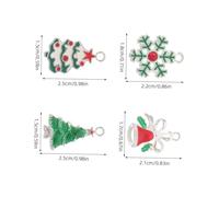 SHINEOFI 24pcs Alloy Christmas Tree Charms Silver Xmas Ornament Pendants for Jewelry Making Bracelet Necklace Earring DIY Holiday Crafting Supplies Lightweight Fade-resistant Festive