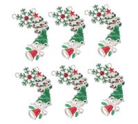 SHINEOFI 24pcs Alloy Christmas Tree Snowflake Bell Pendants Charms for Jewelry Making Seasonal Earring Findings Winter Charm Collection DIY Bracelet Necklace Accessories
